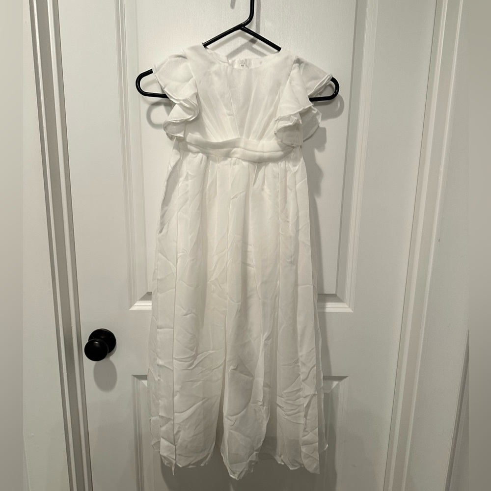 White girls floor length dress